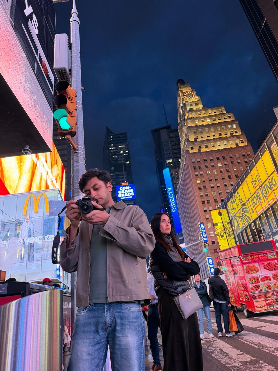 Mohammad Maaz Rashid in Times Square, New York City