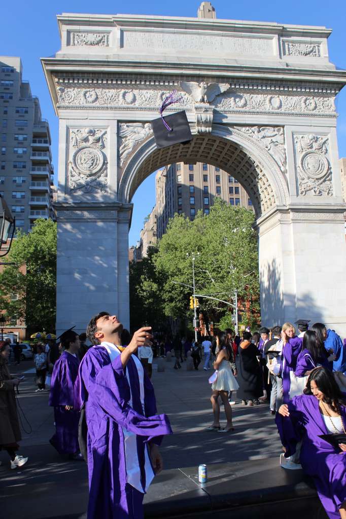Mohammad Maaz Rashid at his NYU graduation, Washington Square Arch